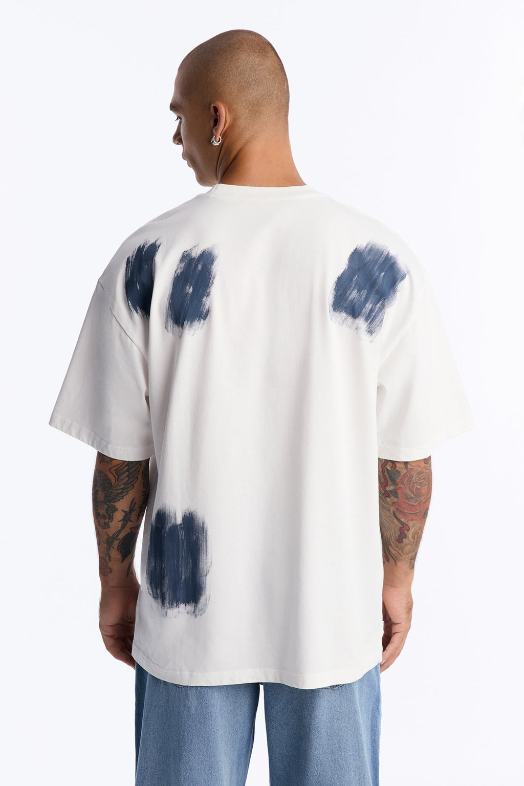 Paint Spray Crewneck Tee - White/combo image 4