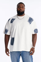 Paint Spray Crewneck Tee - White/combo