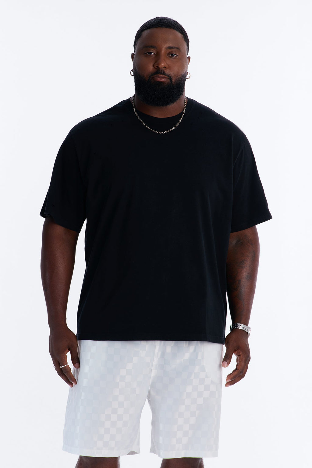 Destructed Crewneck Tee - Black