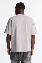 Destructed Crewneck Tee - Grey image 4