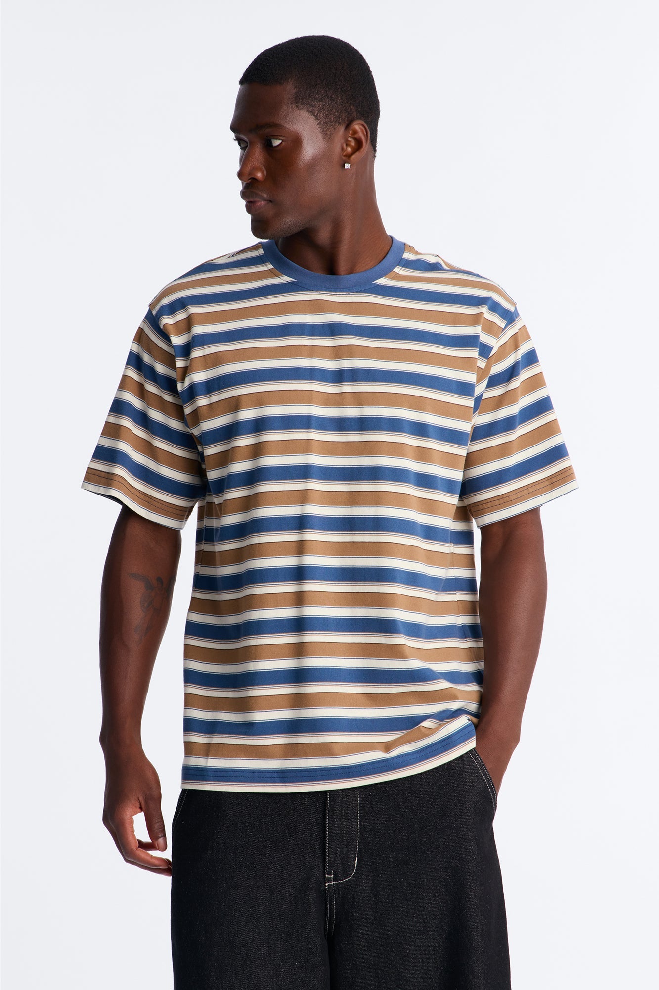Crawford Stripe Crewneck Tee - Blue/combo image 1