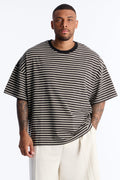 Tate Stripe Oversized Crewneck Tee - Black/combo