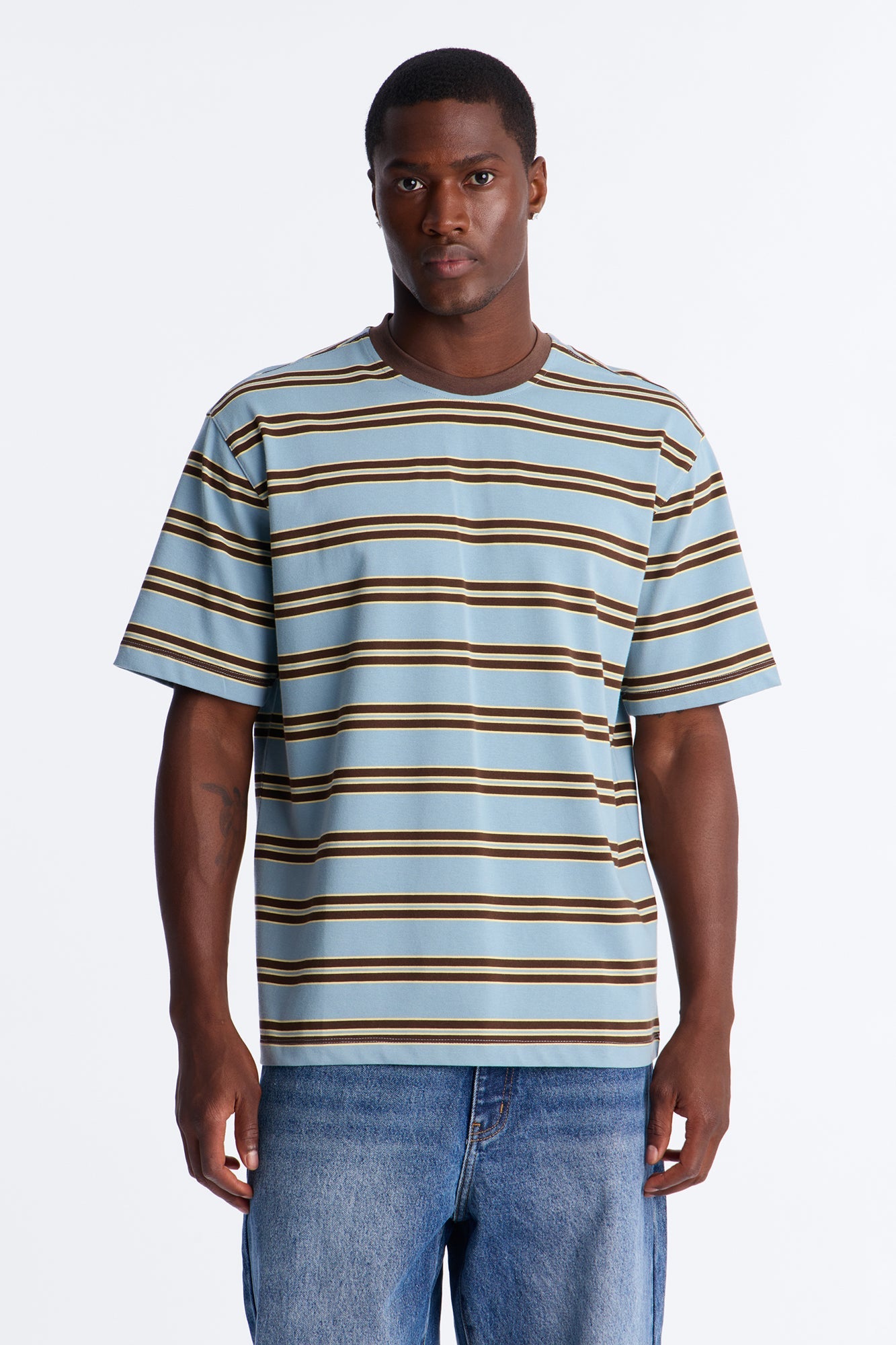 Stefan Stripe Crewneck Tee - Blue/combo image 1