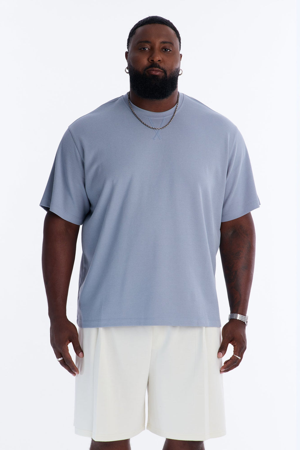 Collegiate Crewneck Tee - Blue
