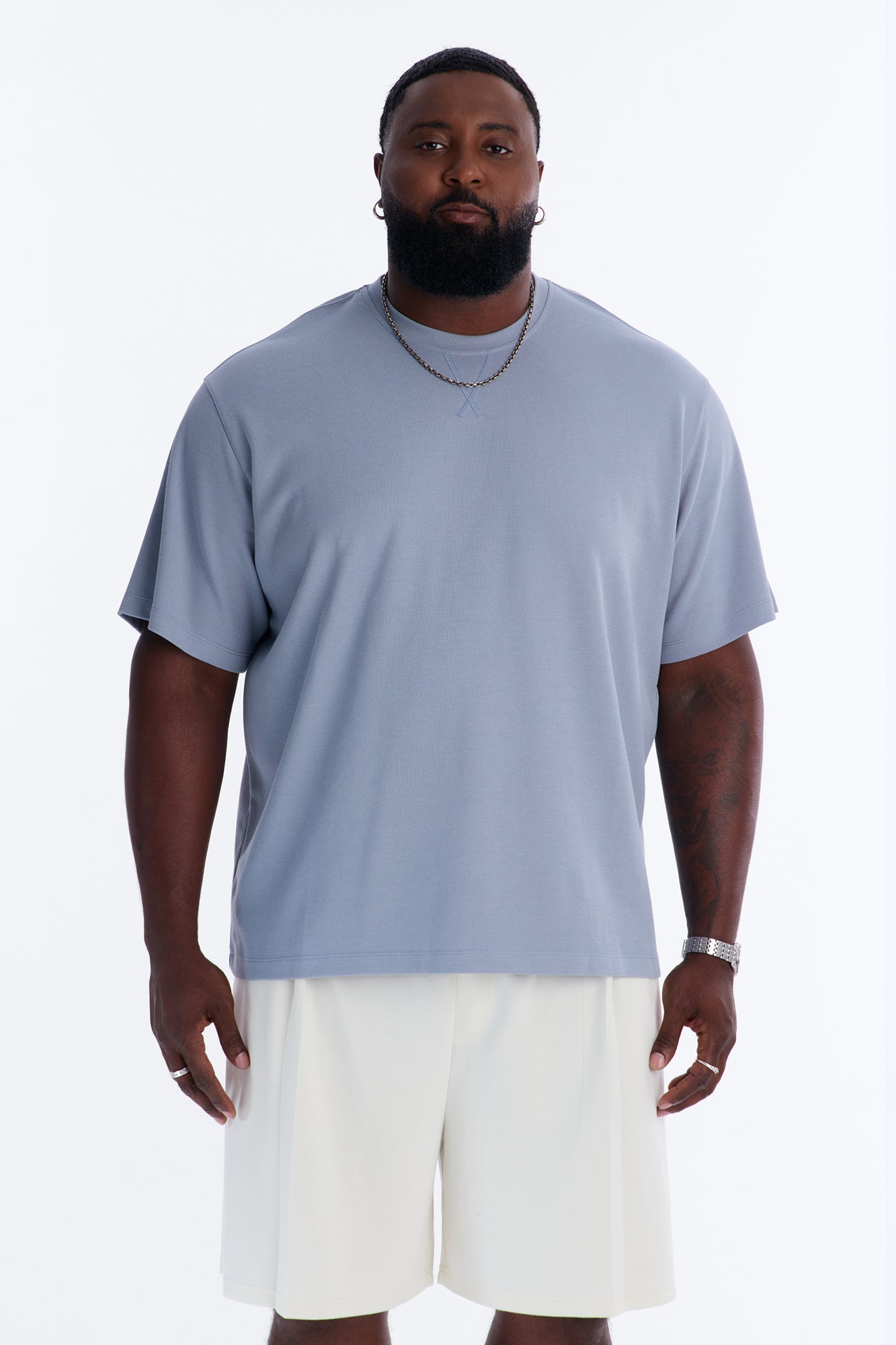 Collegiate Crewneck Tee - Blue