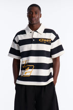 NO 42 Fast Stripe Fleece Polo - Black/combo image 1