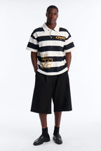 NO 42 Fast Stripe Fleece Polo - Black/combo image 2