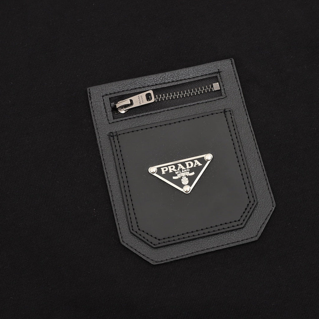 PRADA Nylon Zip-Pocket T-Shirt | 2026 New Collection