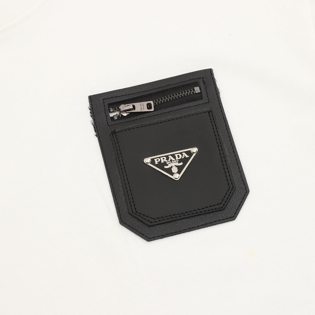 PRADA Nylon Zip-Pocket T-Shirt | 2026 New Collection