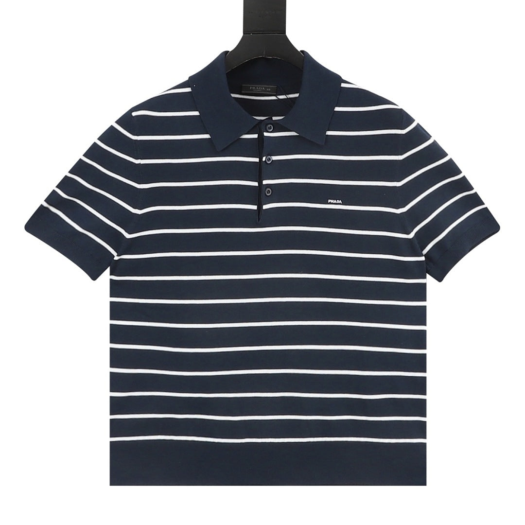 PRADA Stripe Polo Shirt | 2026 New Collection