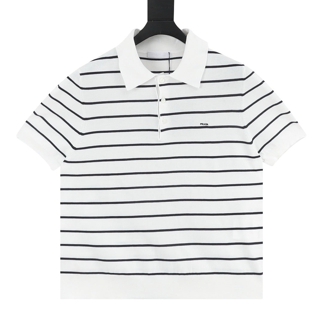 PRADA Stripe Polo Shirt | 2026 New Collection