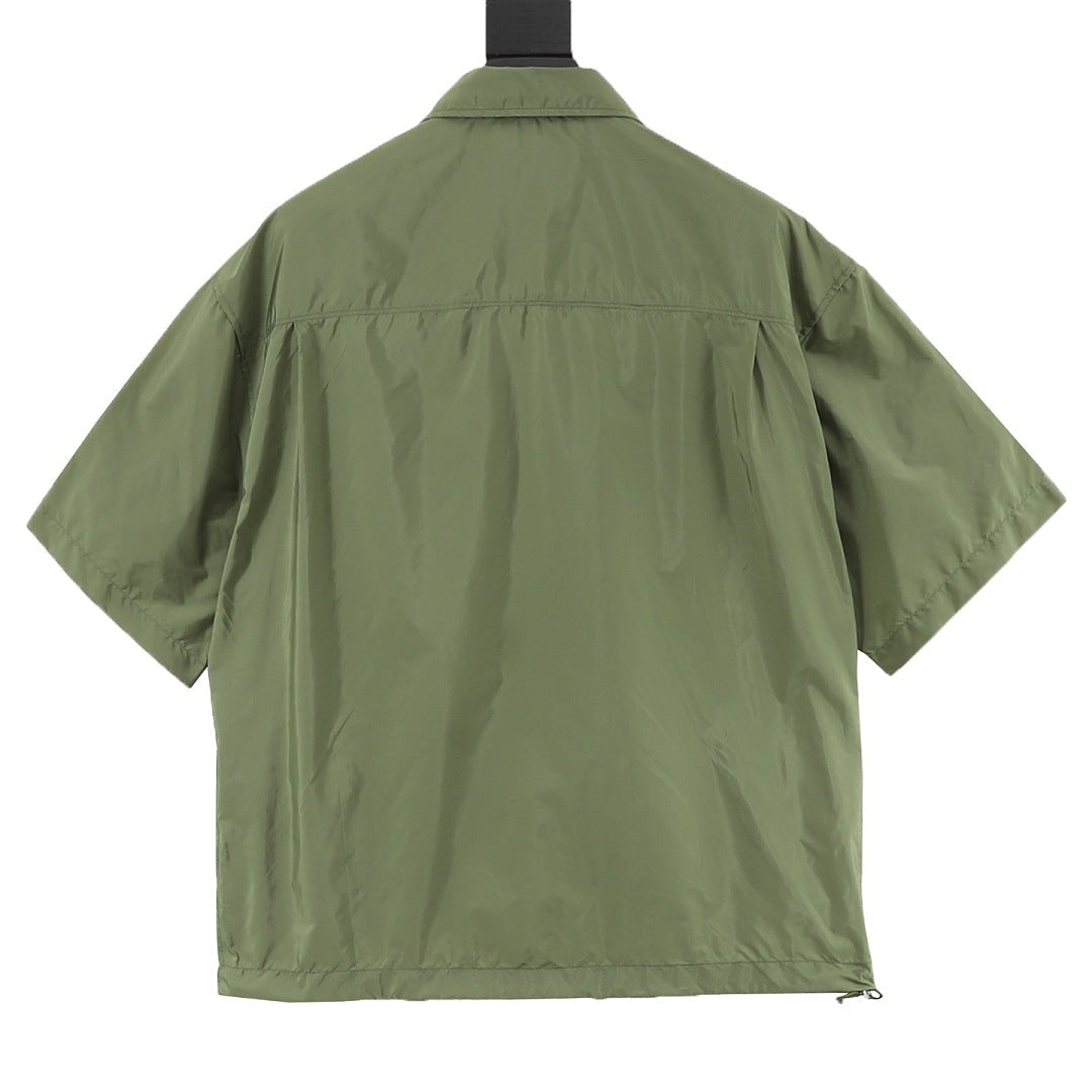 PRADA Nylon Zip-Front Utility Shirt Jacket | 2026 New Collection