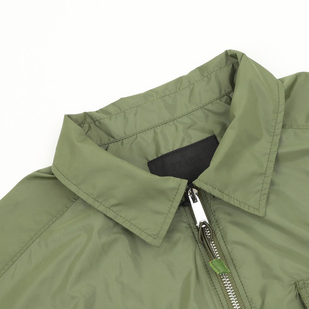 PRADA Nylon Zip-Front Utility Shirt Jacket | 2026 New Collection