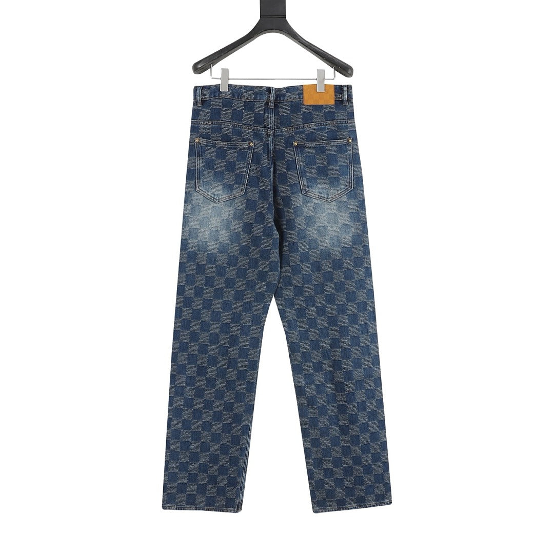 Louis Vuitton Damier-Pattern Denim Skate Trousers