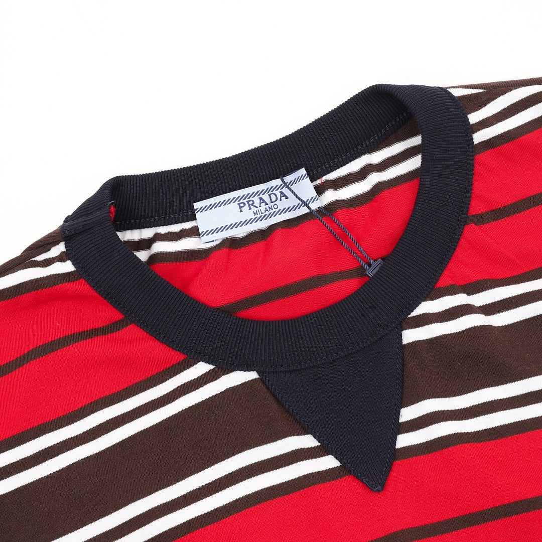 PRADA Multi-Stripe Short-Sleeve T-Shirt | 2026 New Collection