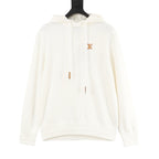 Louis Vuitton LV Leather Logo Knit Hoodie — Off White