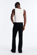 Upstanding Slit Stacked Skinny Flare Jean - Black image 4