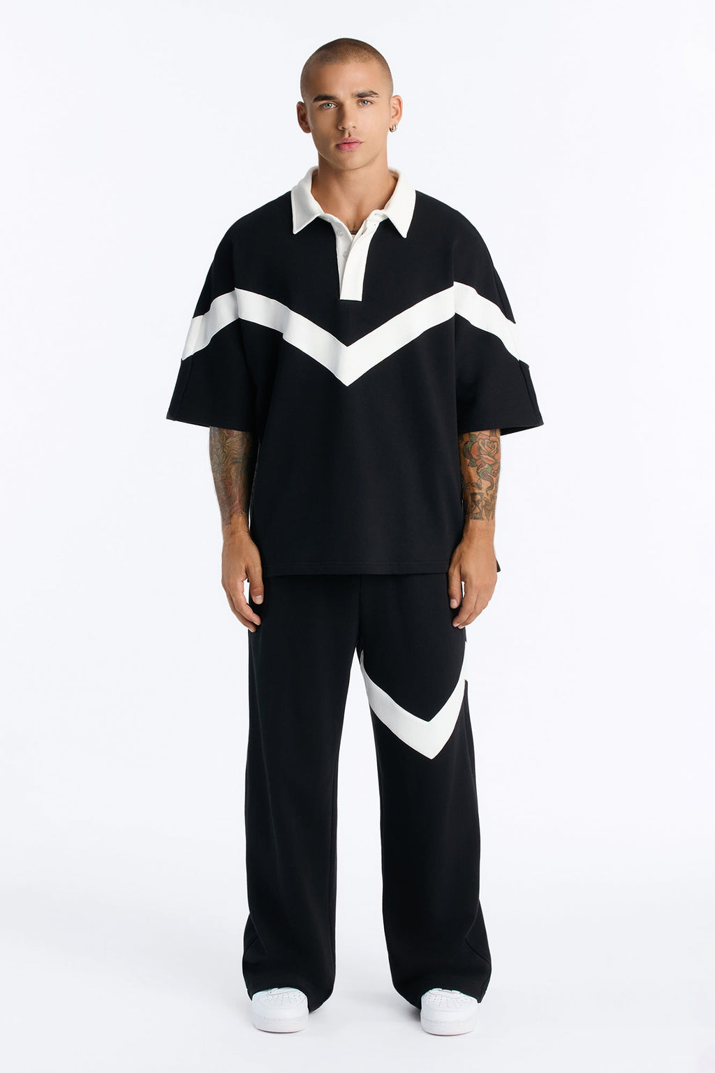 Soft Mode French Terry Relaxed Polo - Black/combo image 1