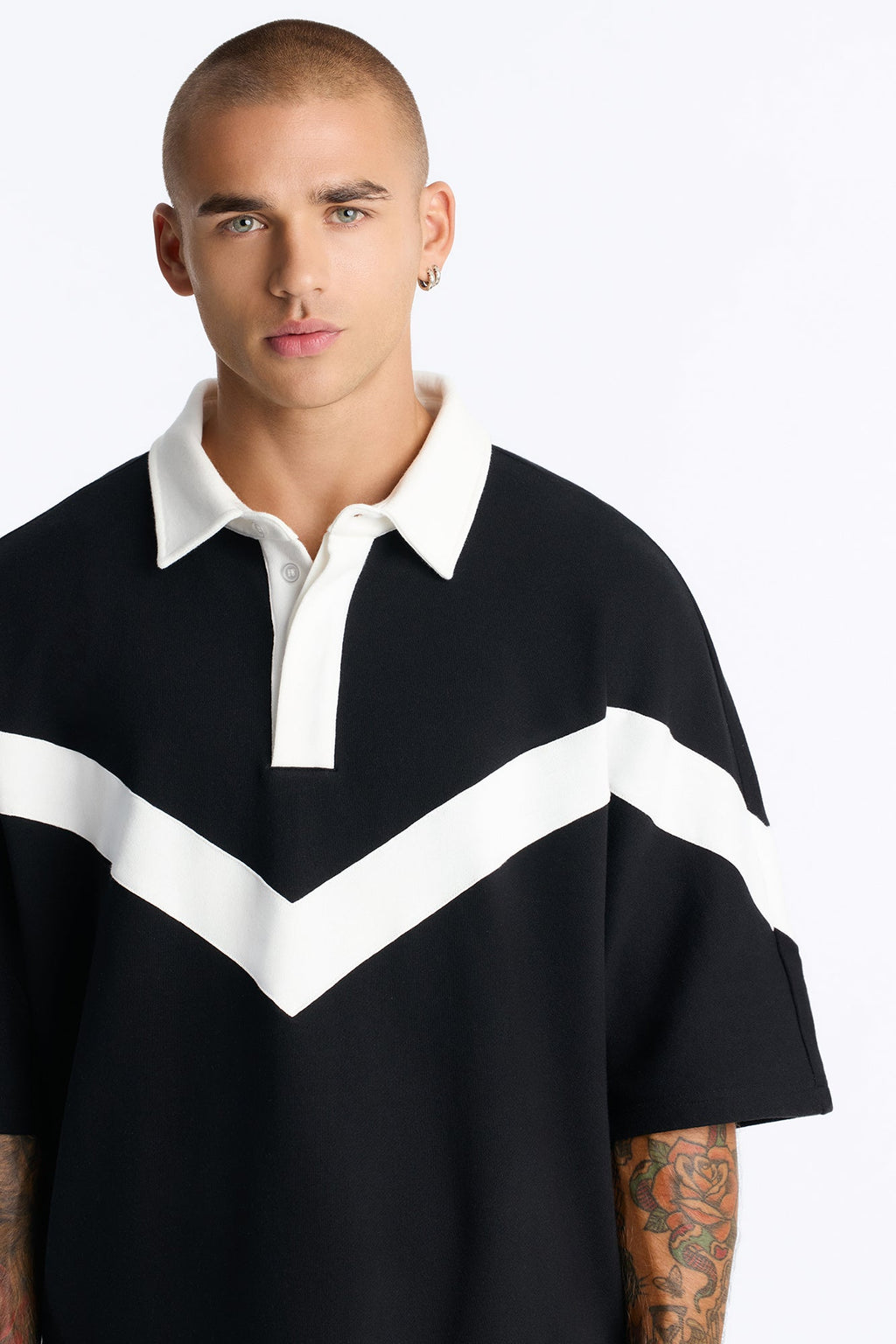Soft Mode French Terry Relaxed Polo - Black/combo image 3