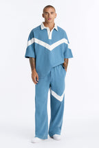 Soft Mode French Terry Relaxed Polo - Blue/combo image 1