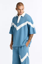 Soft Mode French Terry Relaxed Polo - Blue/combo image 2