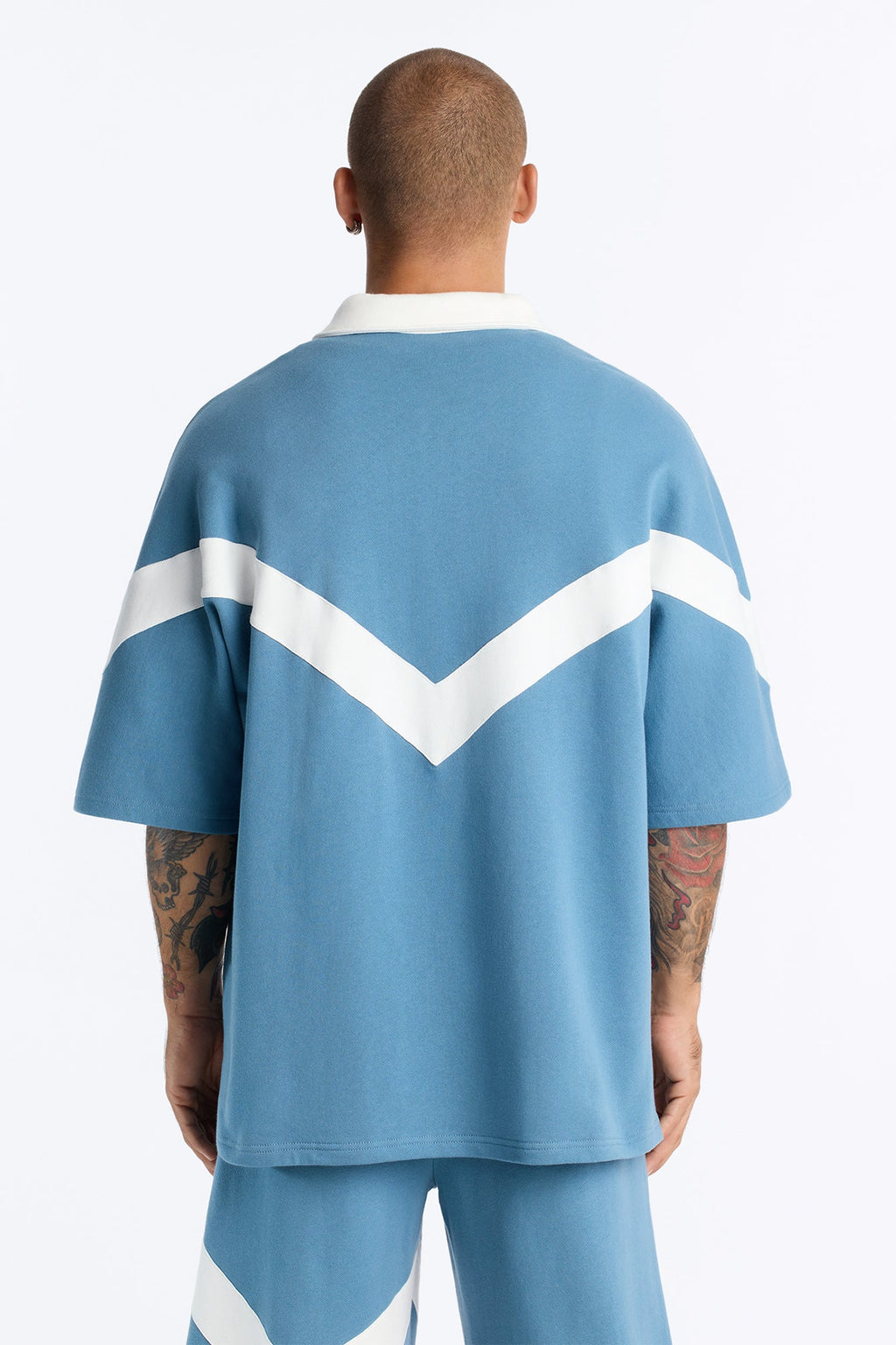 Soft Mode French Terry Relaxed Polo - Blue/combo image 4