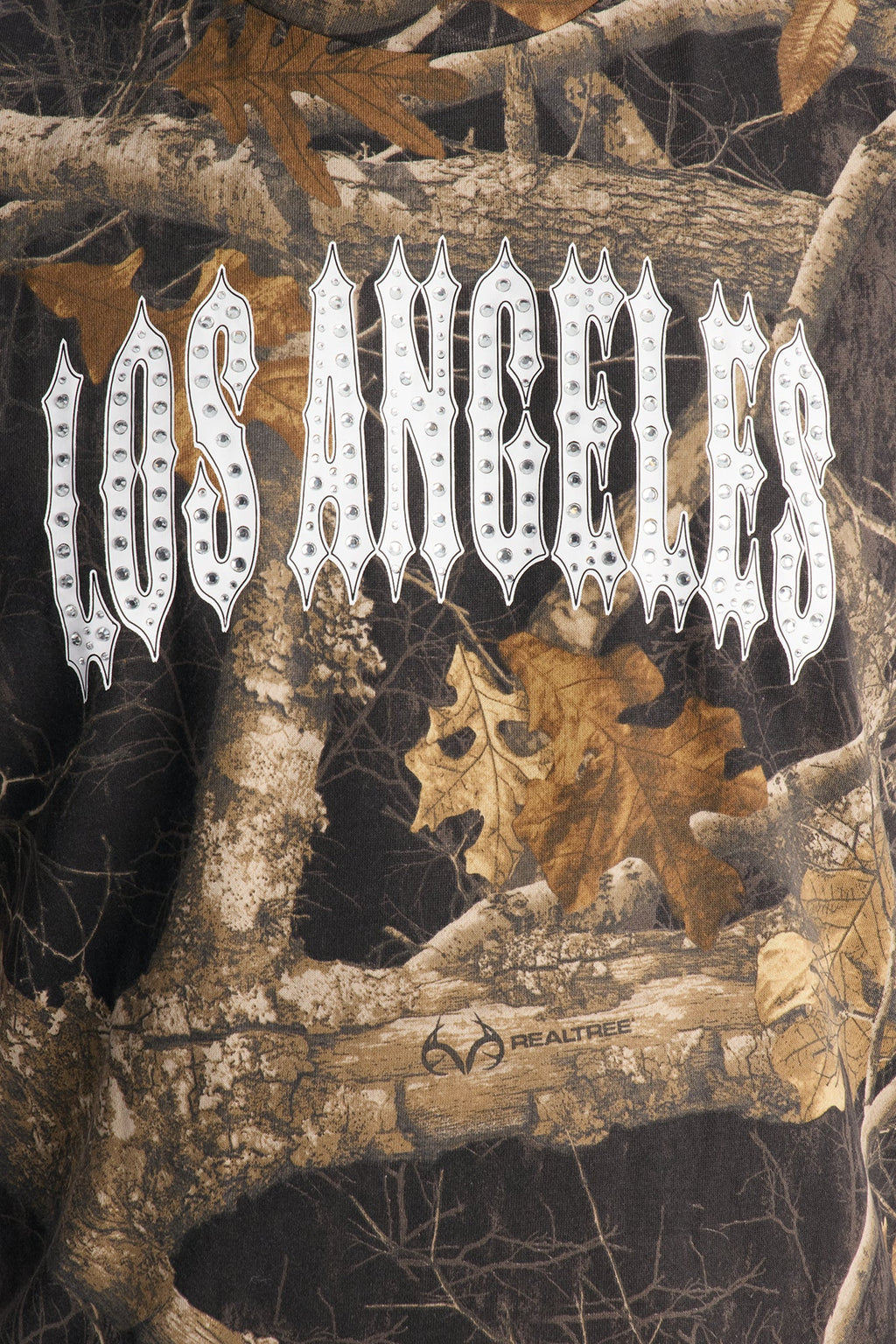 Real Tree Shadow Los Angeles Rhinestone Fleece Muscle Tee - Camouflage image 4