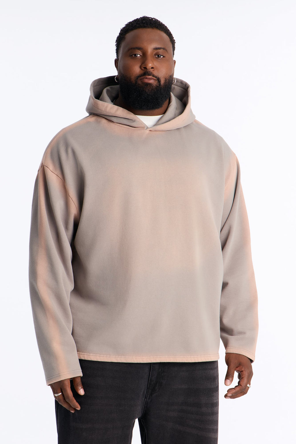 Outline Wash Oversized Hoodie - Grey/combo