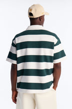 Racing Society Stripe Short Sleeve Fleece Polo - Green/combo image 4