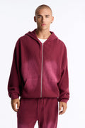 Modern Wash Zip Up Hoodie - Burgundy image 1