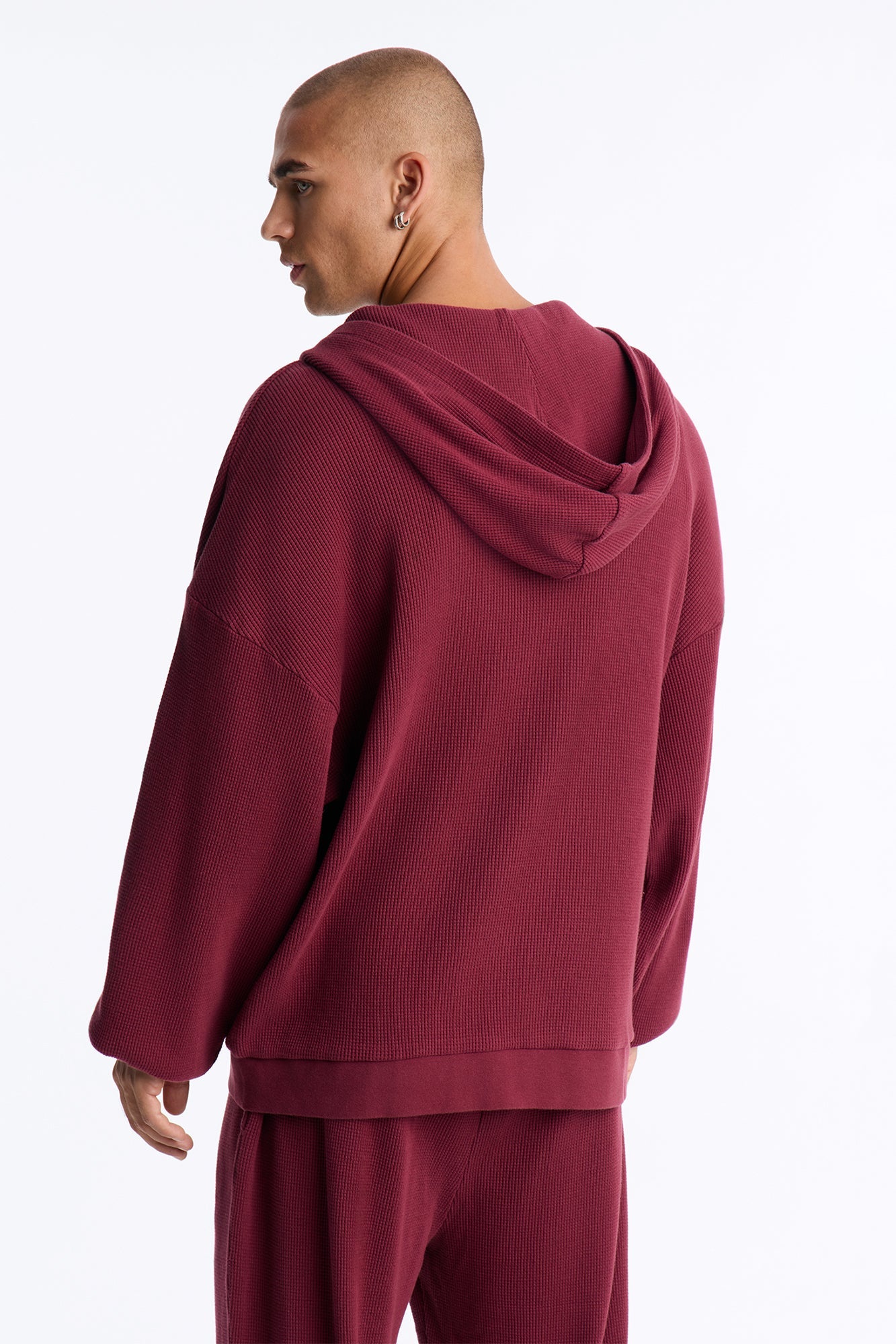 Modern Wash Zip Up Hoodie - Burgundy image 3