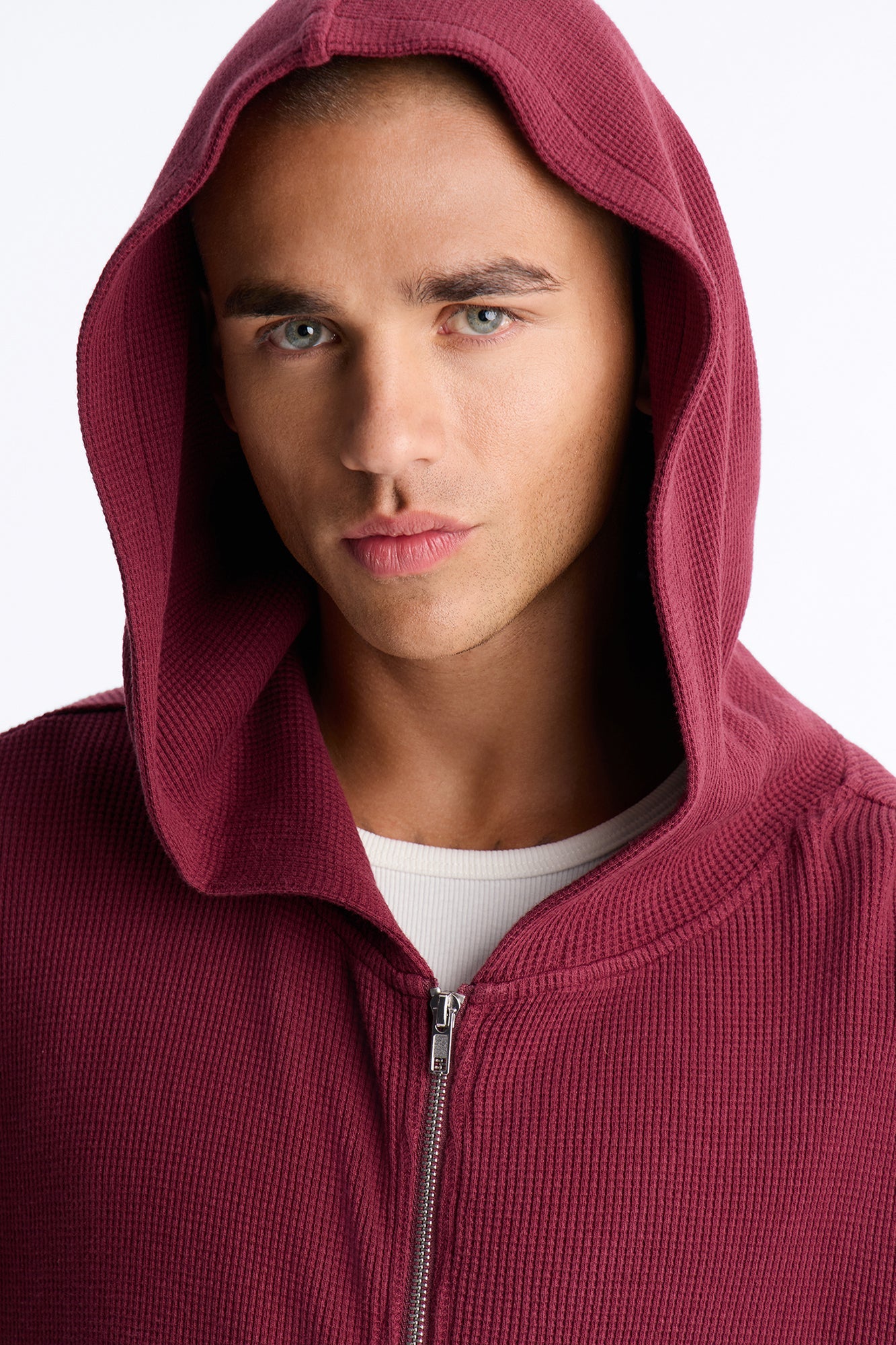 Modern Wash Zip Up Hoodie - Burgundy image 4
