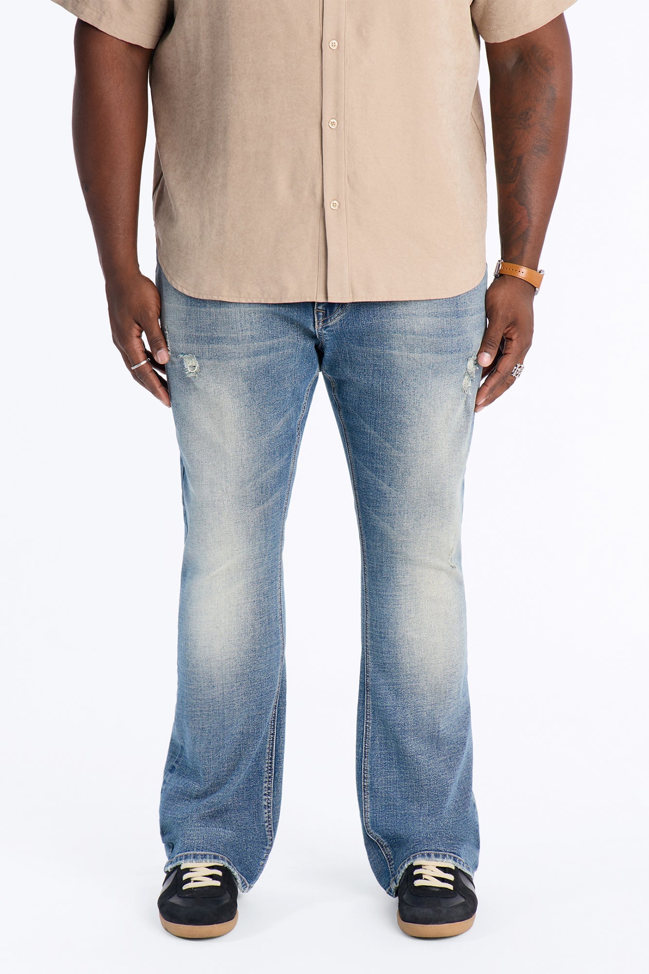 Stacked Slim Flare Matador Jean - VintageBlueWash image 1