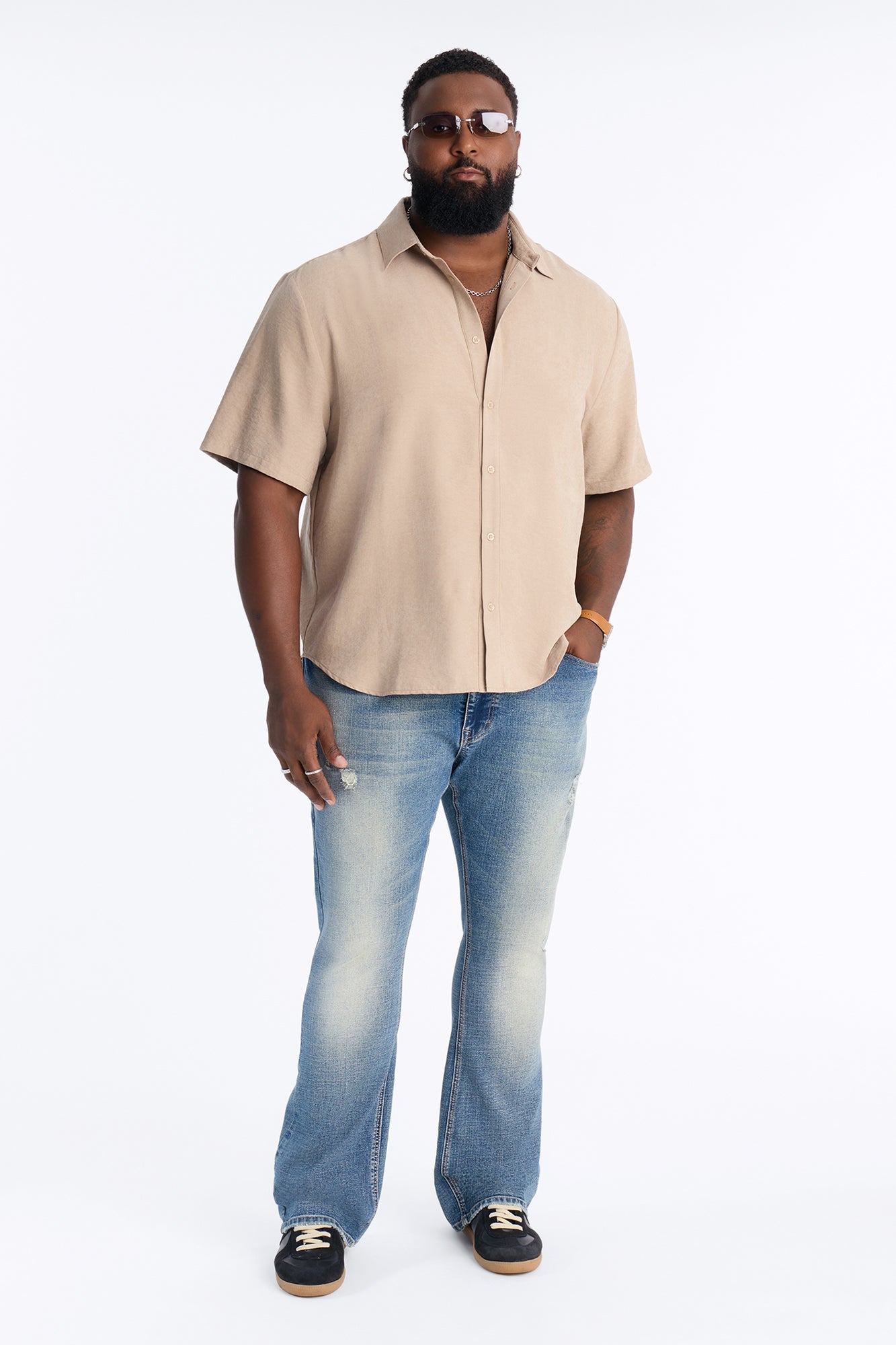 Stacked Slim Flare Matador Jean - VintageBlueWash image 2