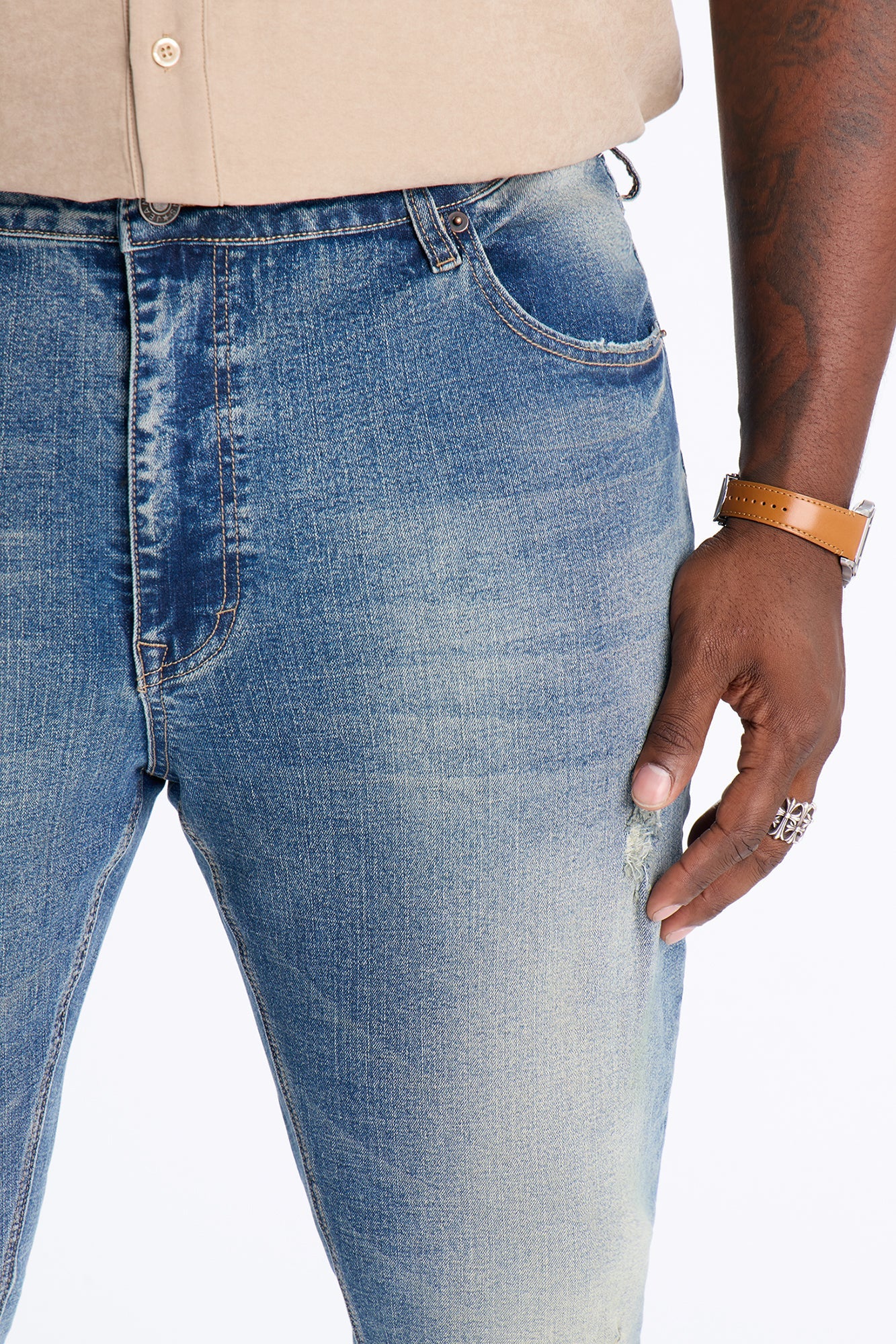 Stacked Slim Flare Matador Jean - VintageBlueWash image 4