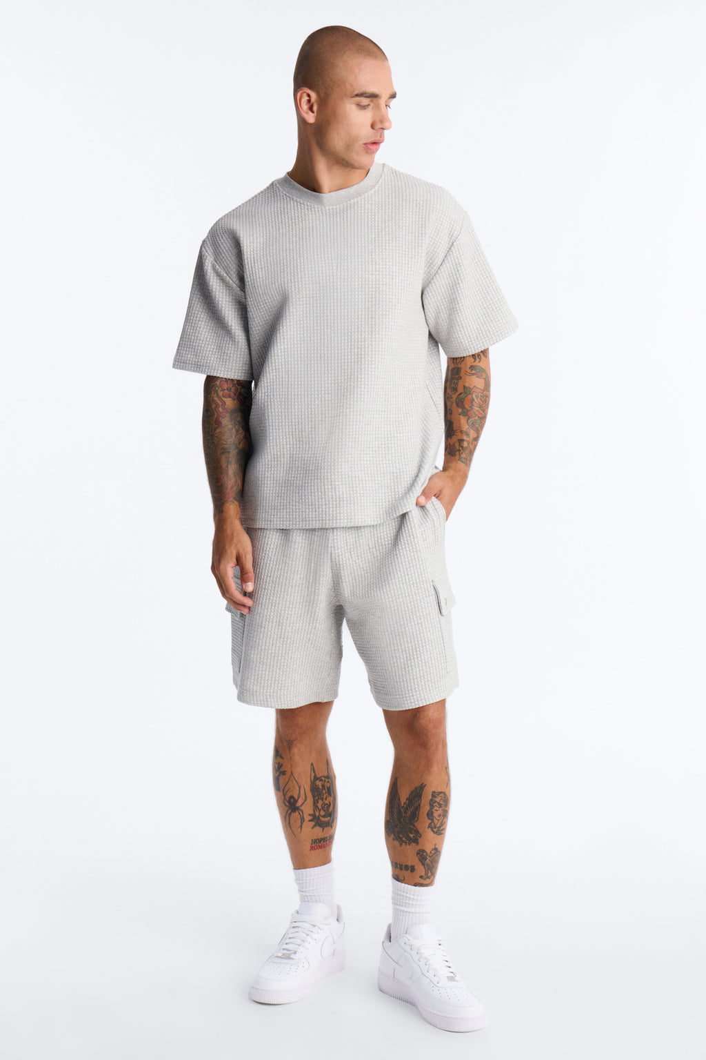 Relaxed Waffle Short Sleeve Tee - Grey image 2
