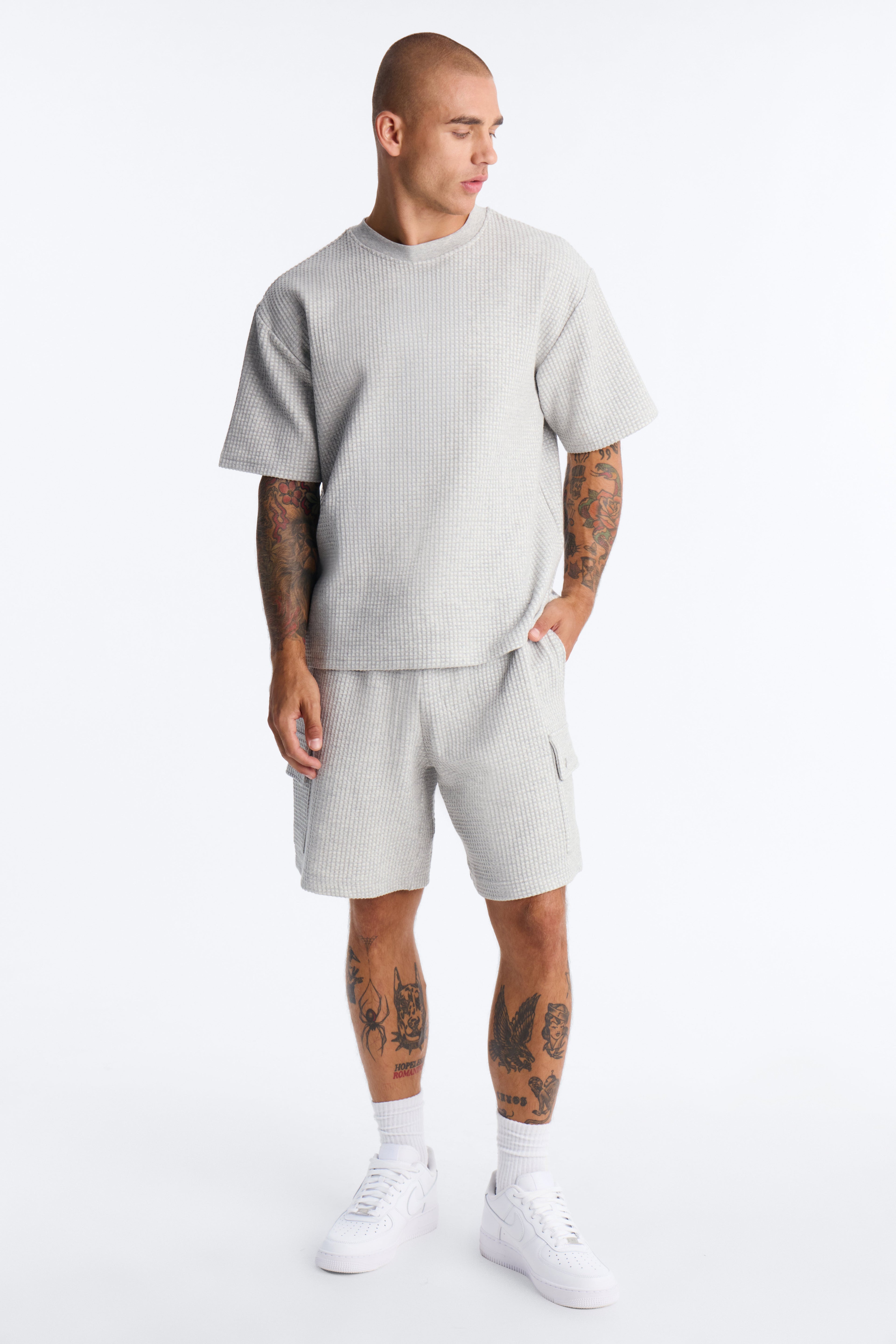 Relaxed Waffle Short Sleeve Tee - Grey image 2
