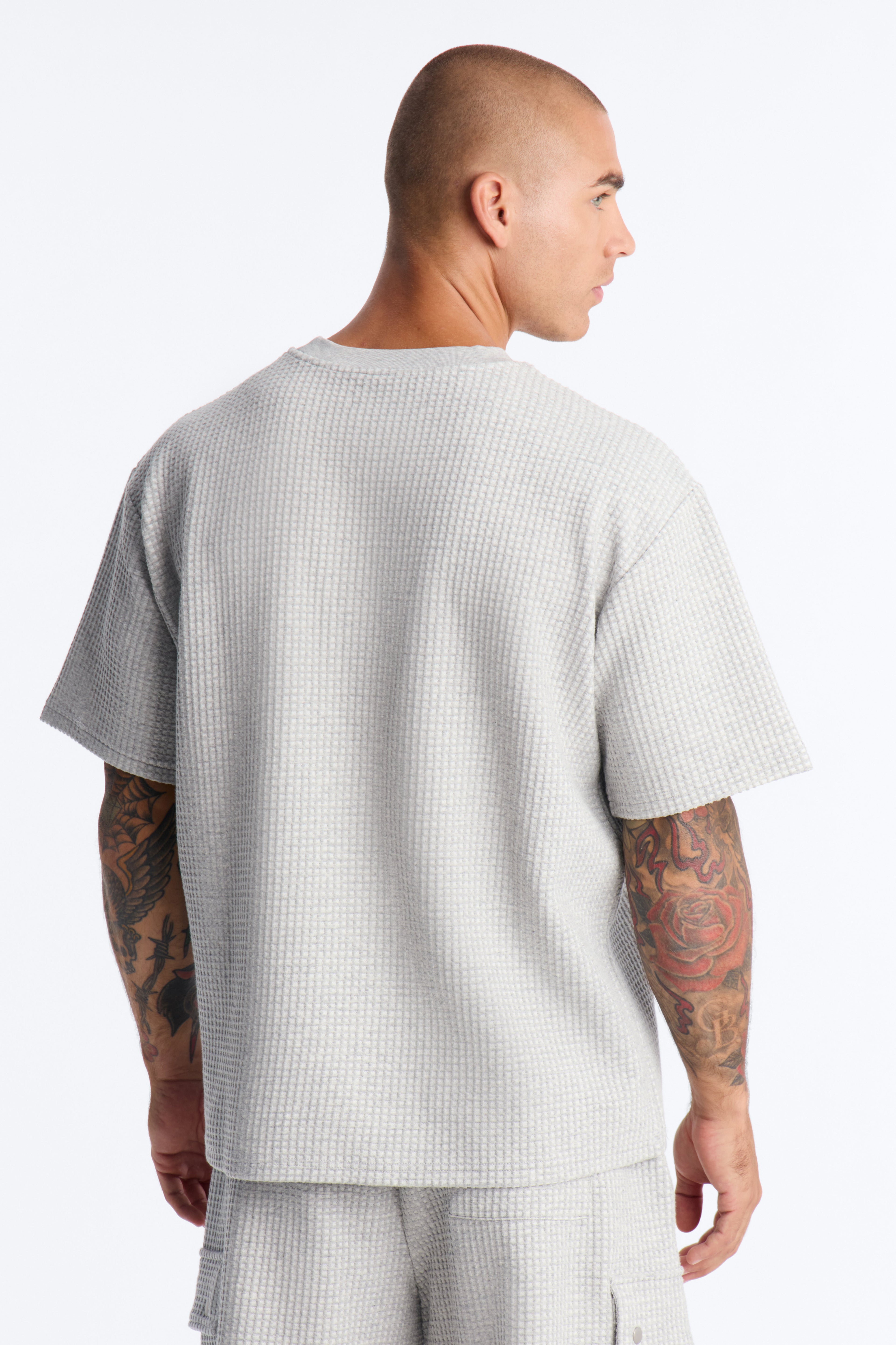 Relaxed Waffle Short Sleeve Tee - Grey image 3