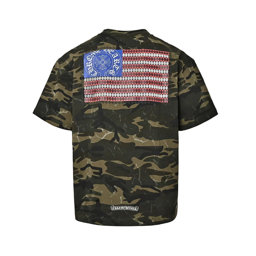 Chrome Hearts T-Shirt 079 - Green Camo / Red & Blue - view 1