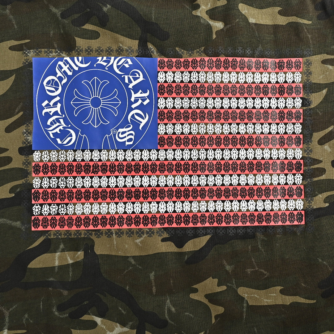 Chrome Hearts T-Shirt 079 - Green Camo / Red & Blue - view 3