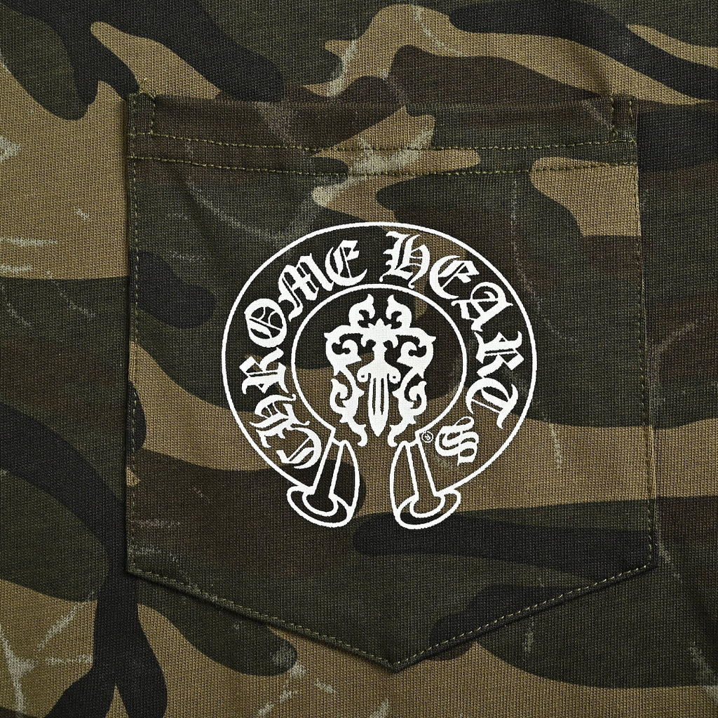 Chrome Hearts T-Shirt 079 - Green Camo / Red & Blue - view 4