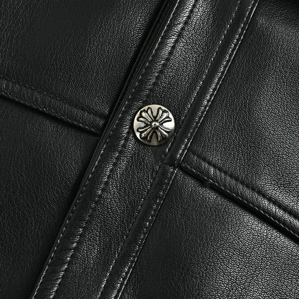 Chrome Hearts Leather Jacket 012 - Charcoal - view 5