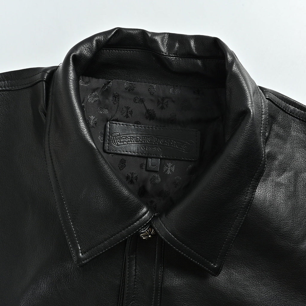 Chrome Hearts Leather Jacket 012 - Charcoal - view 6