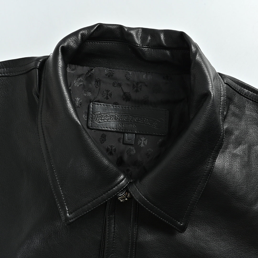 Chrome Hearts Leather Jacket 012 - Charcoal - view 6