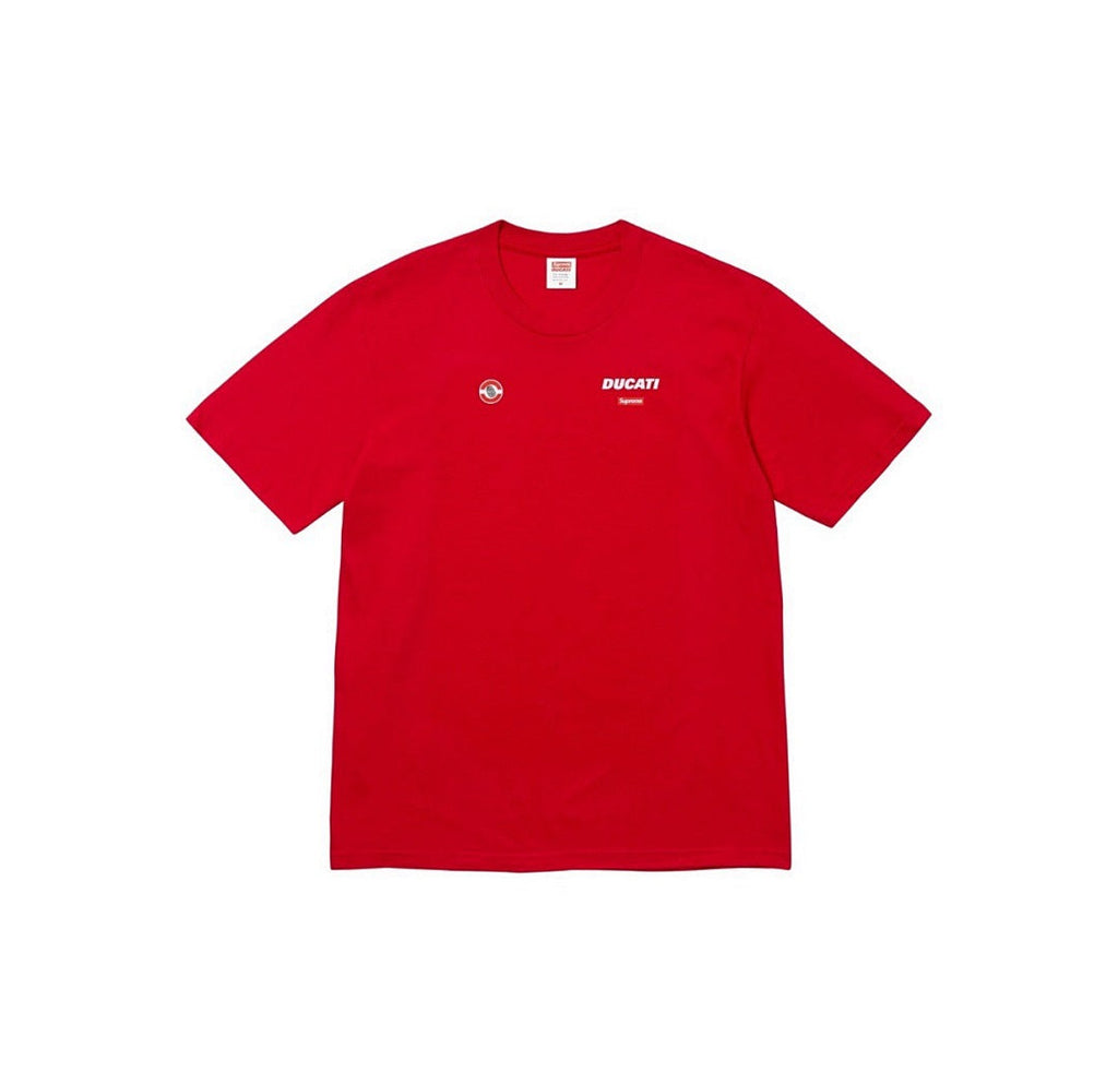 款号M109#p40💰 Supreme x DUCATI 联名款 SS24 WEEK16 LOGO TEE 背面徽标logo印花短袖 常规T恤 男女同款 宽松版型 采用260克精梳棉双纱 从面 - view 2