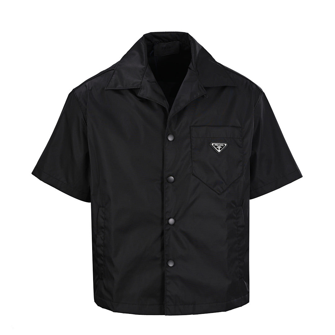PRADA Nylon Short-Sleeve Shirt | Black | 2026 New Collection